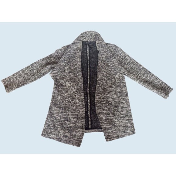 CLUB MONACO Black & White Marled Open Front Cardigan Sweater Sz S - Picture 2 of 6